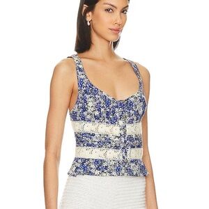 Free People Kiana Lace Tank Printed Size S